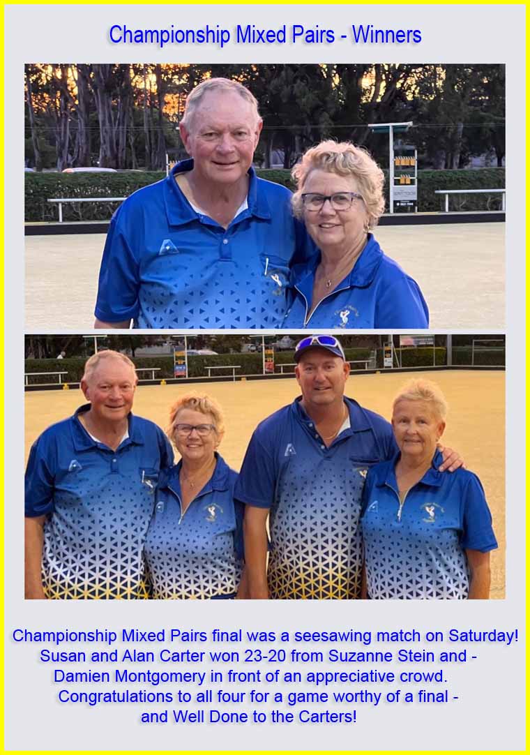 Carters Win Mixed Pairs 2023 Photo