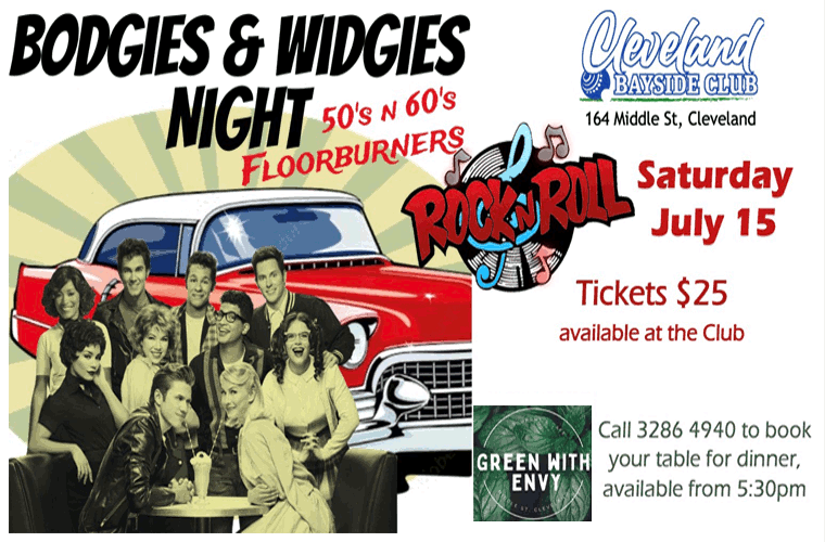 Bodgies and Widgies Night July 15th Flyer